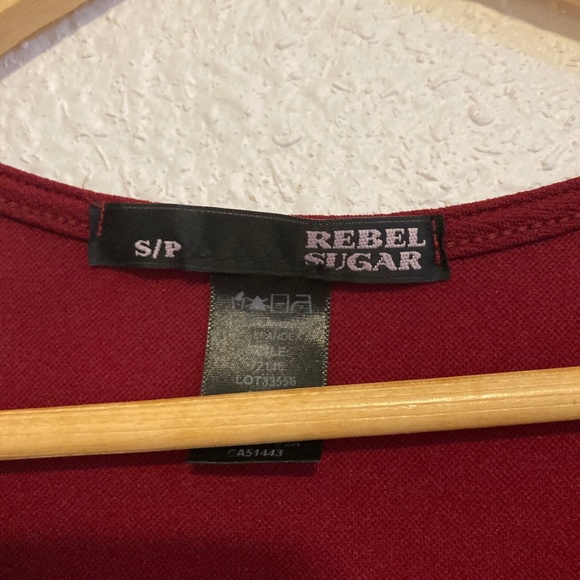 Red Mini Wrap Dress, Rebel Sugar - Picture 3 of 3